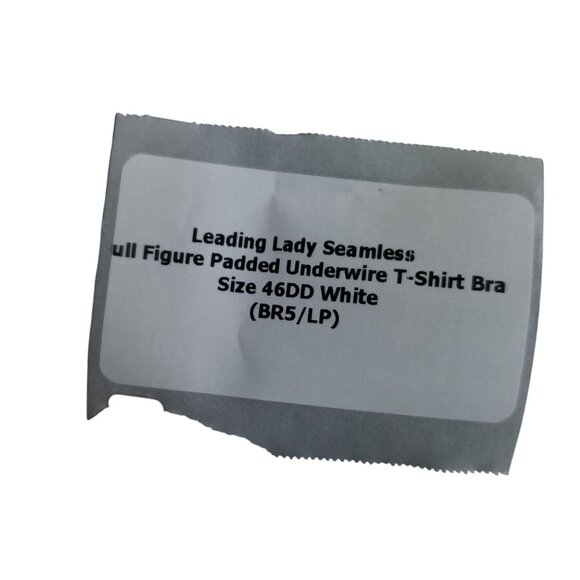 Leading Lady Seamless Full Figure 46DD Padded Underwire T-Shirt Bra White - Picture 6 of 6